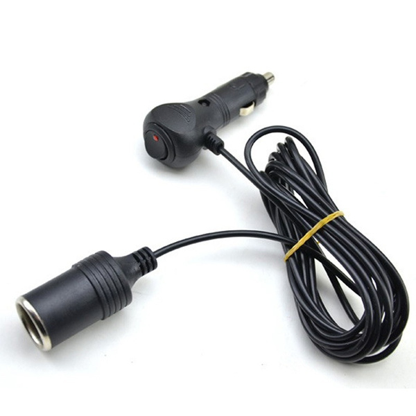 cigarette lighter extension with switch New 1 Pc Power Extension Cord Car Charger Car Cigarette Lighter Extension  Cord with Light Switch