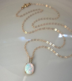 Chain Necklace, Jewelry, necklace for women, opals