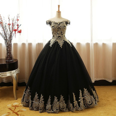 Sexy Black Red Puffy Ball Gown Quinceanera Dresses Princess Prom Sweet Sixteen 16 Dresses Formal vestidos de 15 anos Hot