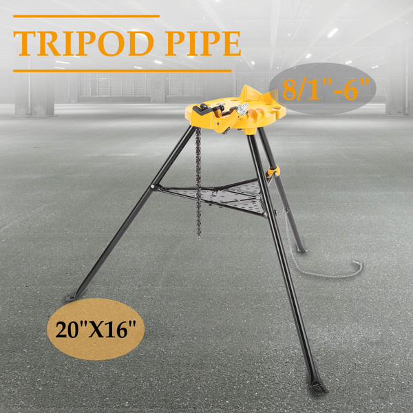 460 6" Tripod Pipe Chain Vise Stand w/ Steel Legs & Rubber Mounts tet 