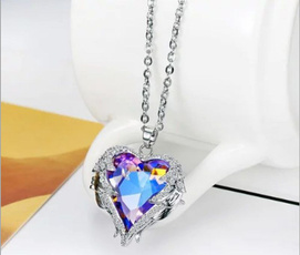 Heart, Diamond Necklace, Jewelry, Angel