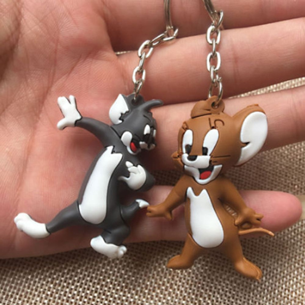 Tom and Jerry Quality GOLDEN Enamelled Metal Key Rings KEYCHAIN Tom and Jerry 