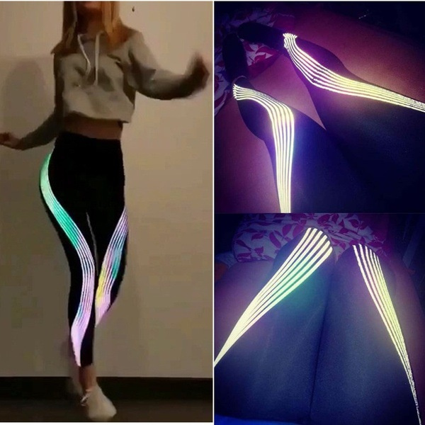 Laser Striped Printed Yoga Pants