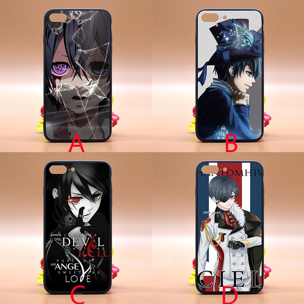 Black Butler Phone Case Design Ciel Phantomhive Wallpaper TPU Rubber Phone Case Cover for IPhone Samsung Huawei