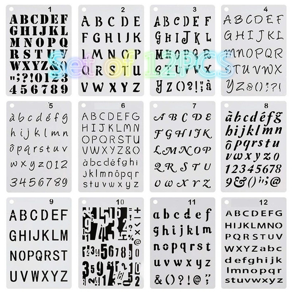 12Pcs/set Letter and Number Stencils Alphabet Stencil for Bullet ...