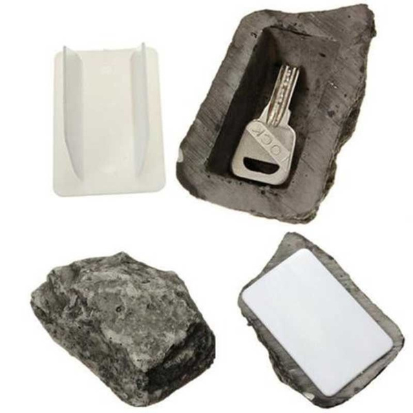 Fake Rock Stone Hide A Key Box Outdoor Hidden Safe Stash Storage Case Box
