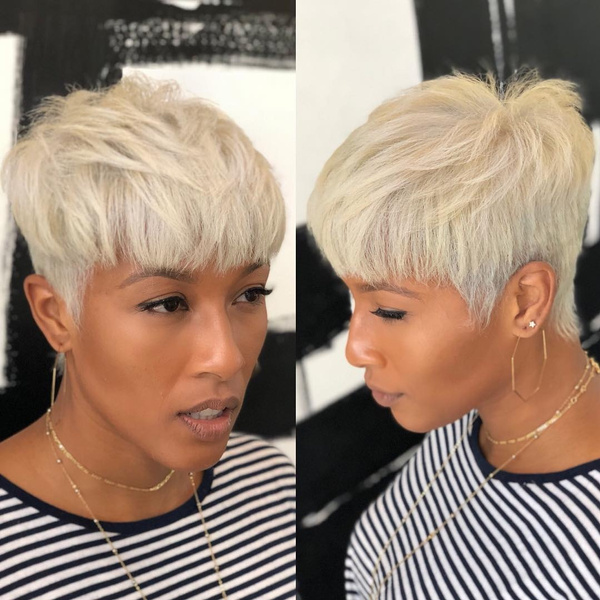 Short blonde wigs for black clearance women