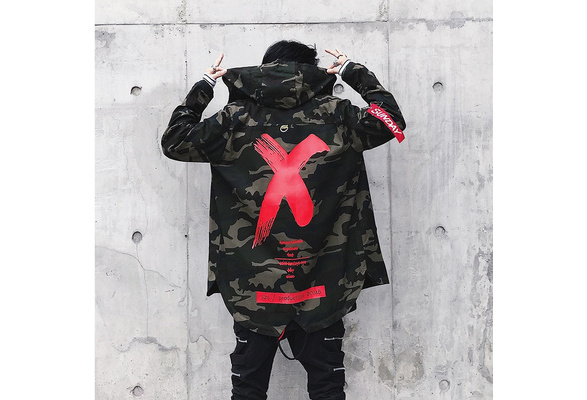 Men Camouflage Jacket X Coat Jackets Hip Hop Camo Sunday 