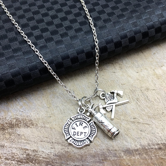 firefighter necklace charm