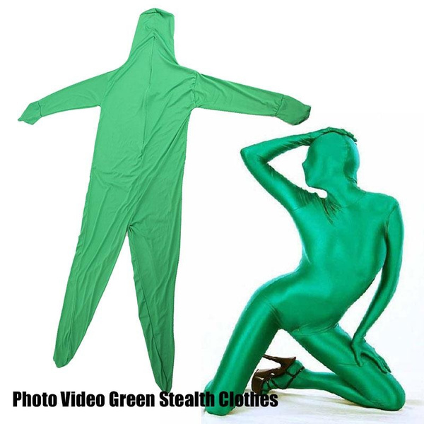 Green Screen Suit Body Adult Stretchy Video Tight Suit Skin Suit Costume  Chroma Key Party Halloween