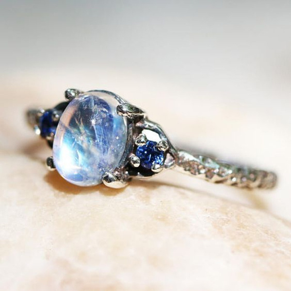 Vintage Inspired Oval Moonstone Ring - Sivan Lotan Jewelry - סיון לוטן  תכשיטים