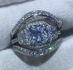 Silver Jewelry, DIAMOND, 925 sterling silver, wedding ring