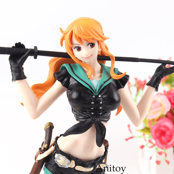 One Piece Figurine Flag Diamond Ship Nami Code B Pvc One Piece Sexy Nami Figures Collectible Model Toy 23cm Wish