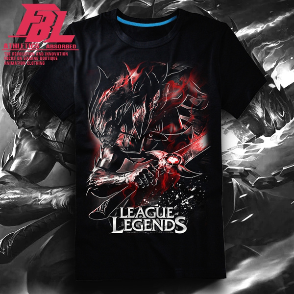 League of Legends LOL Nightbringer Yasuo Mens Fashion T-Shirt Punk Rock  Short Sleeve T Shirts Casual Summer Dress Funny Printed Tops