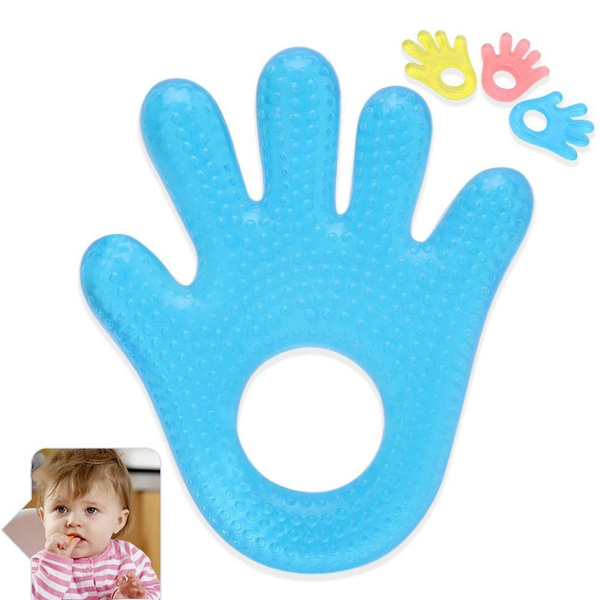 Safety Silicone Hand Shaped Infant Mouth Care Baby Teether Grinding Teething 