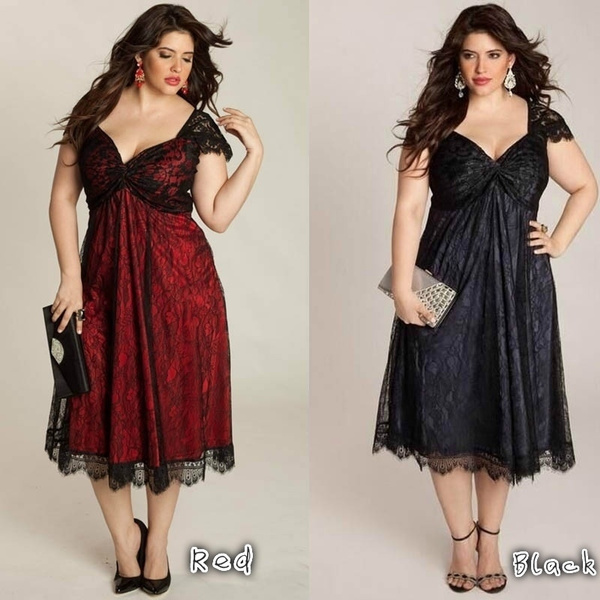 black red dress plus size