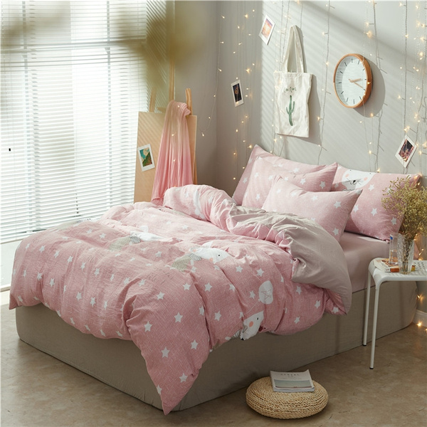 pink star bedding single