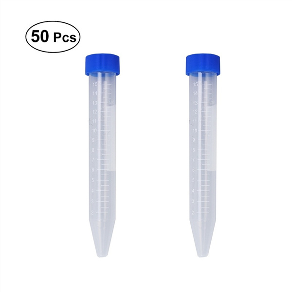 50PCS Centrifuge Tubes Non-toxic Compact 15ml Capacity Pointed Head ...