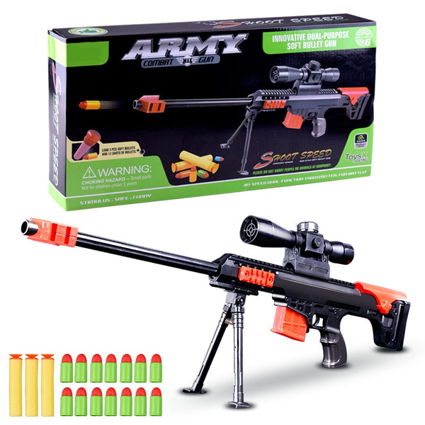  Toy Gun - Military Combat Sniper Rifle, Children Outdoor CS  Soft Bullet Toy Sniper Rifle Multi-Player Game for Kids : Toys & Games