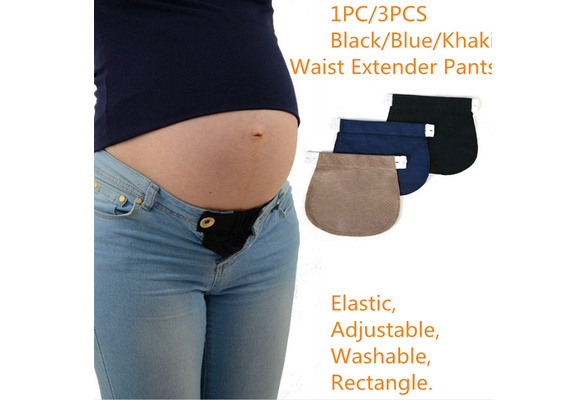 SATINIOR 5 Pieces Maternity Pants Extender Adjustable Pregnancy Waistband  Extender Adjustable Waist Extenders Elastic Trouser Extender for Women