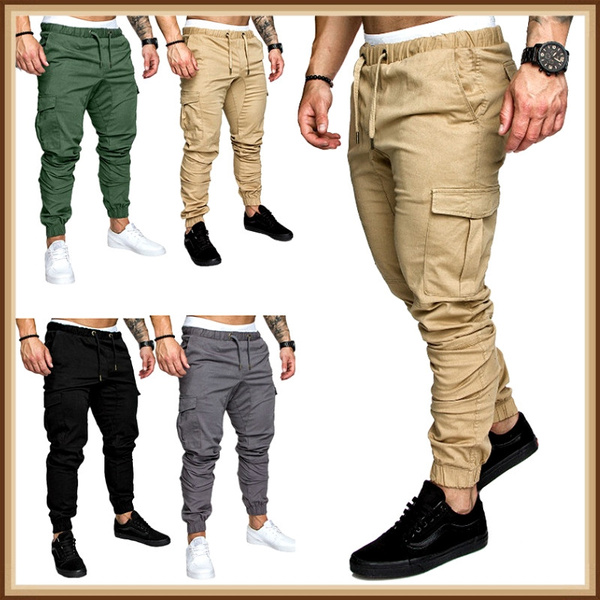 Mens Cotton Sports Pants Cargo Pants for Men's Fashion Leisure ...