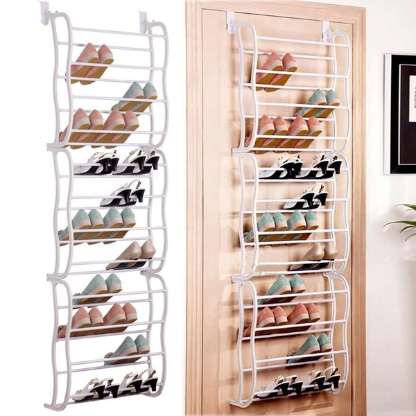 8 4layers Fit 24 Pairs Multifunctional Hanging Over The Door Shoe Rack Organizer Wish