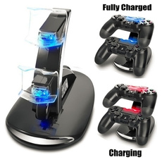 LED Dual USB Charging Charger Dock Stand Cradle Docking Station for PS4 Game Gaming Console Controller