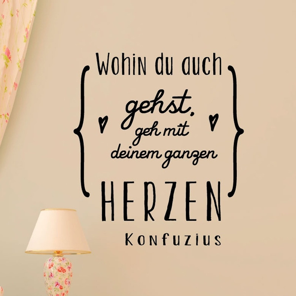 Stickers Quote Wohin du auch gehst Vinyl wall decals Wish