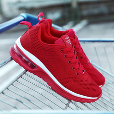 Air Cushion Sports Shoes Unisex Fashion Running Shoes Lovers Shoes Comfortable Breathable Mesh Shoes Flying Woven Shoes