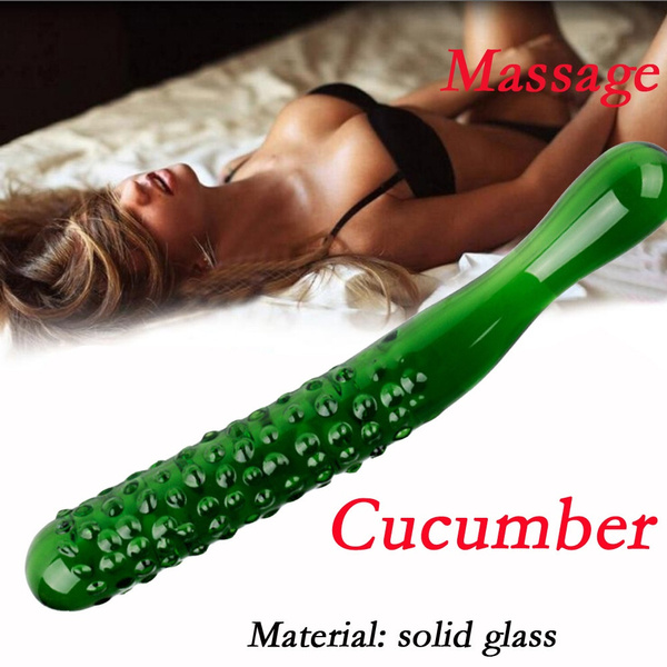 Women Cucumber Crystal Vibrator Stick Glass Penis Plug Massage Adult Toy |  Wish