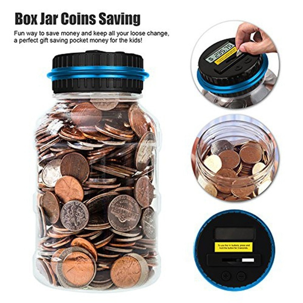 Digital Coin Money Counting Jar Savings Piggy Bank Money Vault 