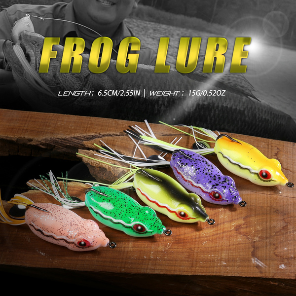 Frog Lures Soft Baits Floating Fishing Lure Top Water Bait for Bass  Snakehead Salmon