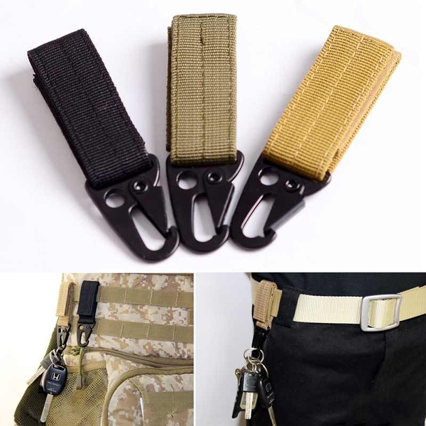 Tactical Military Molle Nylon Key Hook Carabiner Webbing Clip Belt Buckle Strap 