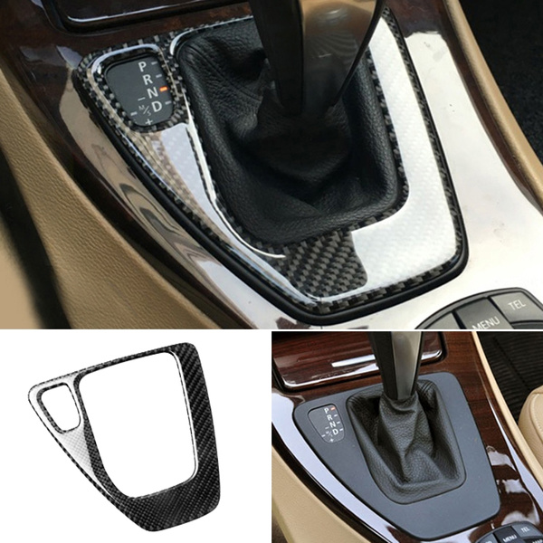 For BMW 3 Series E90 320i 325i E91 E92 E93 2005-2012 LHD Carbon Fiber Car  Console Gear Shift Panel Cover Decoration Sticker