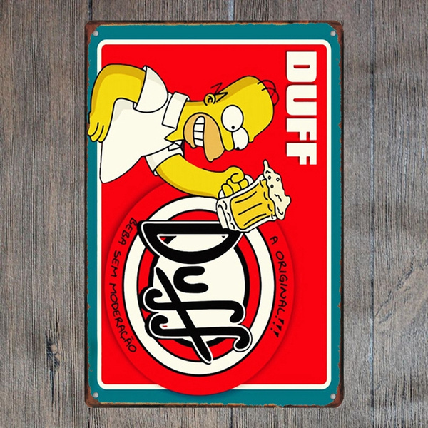 Homer Simpson Tin Metal Sign To Alcohol Duff Beer Man Cave Vintage Ad Style 
