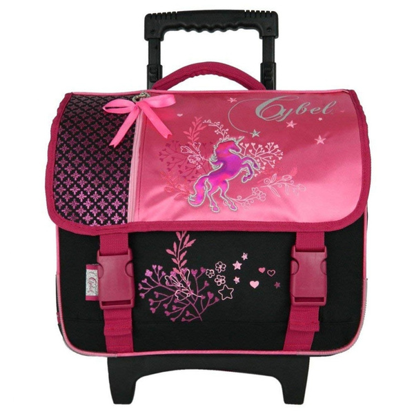 Rolling School Bag horse Cybel 38 CM Pink Trolley Wish