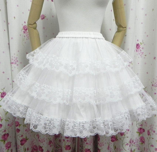 50er 60er Jahre Petticoat Tüllrock Dirndl Rock Unterrock Weiß NEU 65cm Fasching 