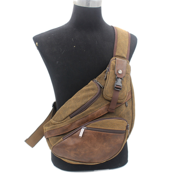 Canvas sling outlet bags for men