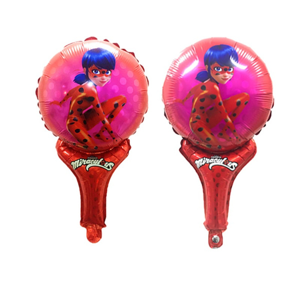 Fashion Miraculous Ladybug Cat Noir 2pcs Circular Aluminum Film Balloon Child S Gift Party Wish