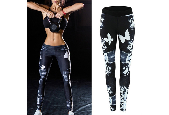 Sexy Yoga Pants Workout Gym Print Sports Pants Leggings Fitness Stretch  Trousers 10 Colors