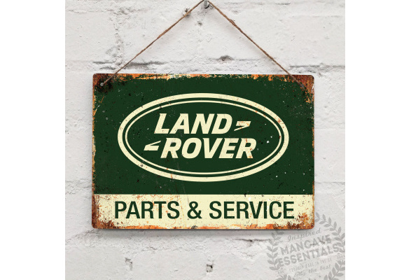 Servicio de piezas y Land Rover Defender Evoque 4x4 Garaje Letrero de metal placa de estaño 697