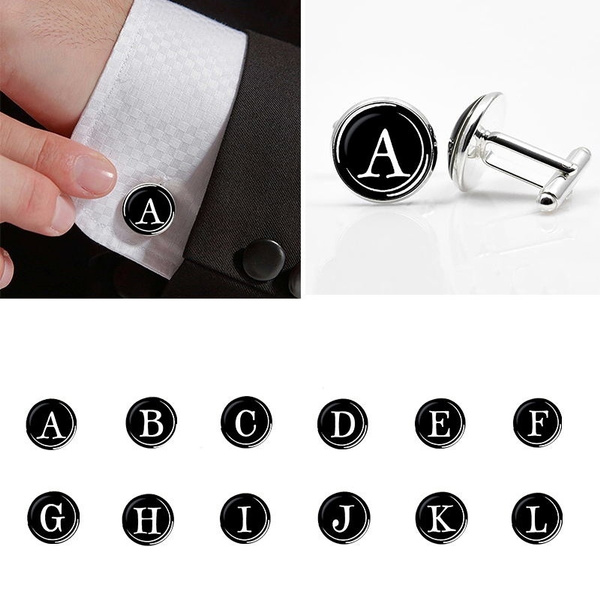 Cufflinks Letters Silver, Cuff Links Letter Silver