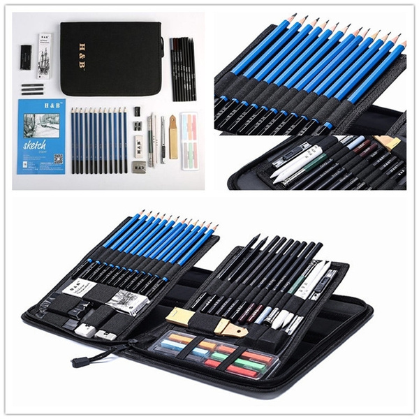 48PCS Great Premium Pencil Stationery Drawing Pencils Kit Reliable Sketch  Tool Set Art Supplies for Children Painting Beginner Drawing Lover