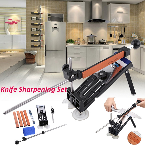 Fix-angle Knife Sharpener Professional Sharpening System Kits with /4 Stones  Home