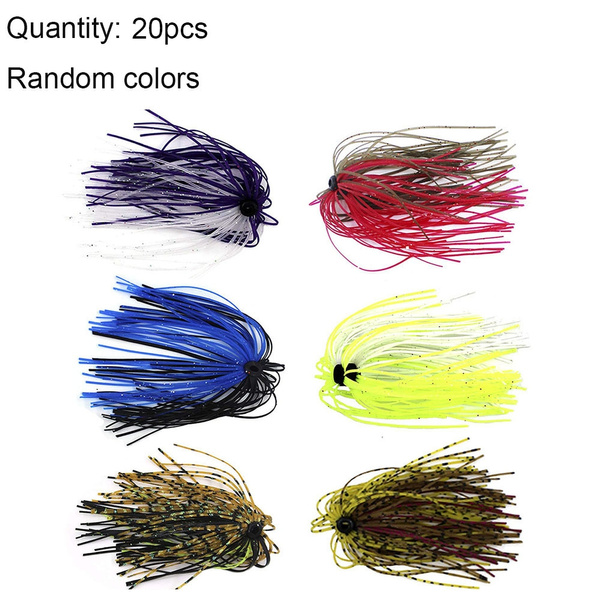 20pcs/lot Silicone Jig Skirts DIY Rubber Fishing Jig Lures 50