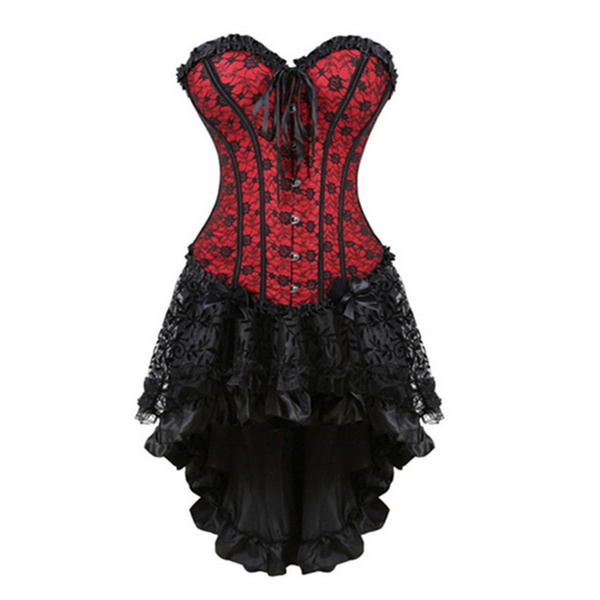 plus size red corset dress