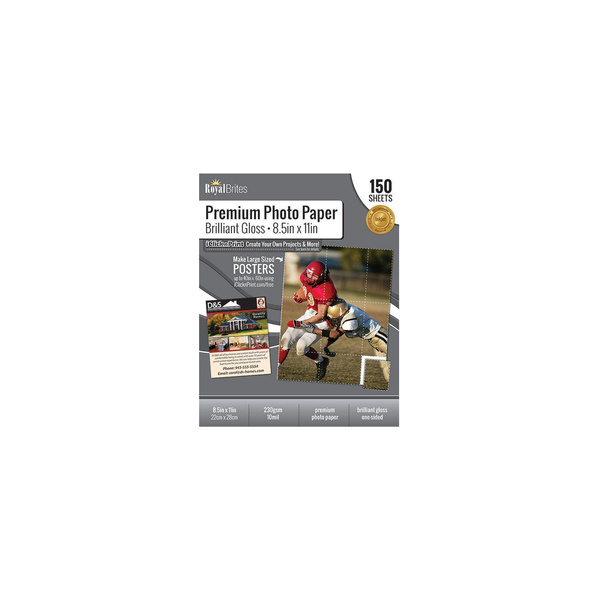 Royal Brites 47271 Brilliant Premium High Gloss Photo Paper, 8.5 x 11