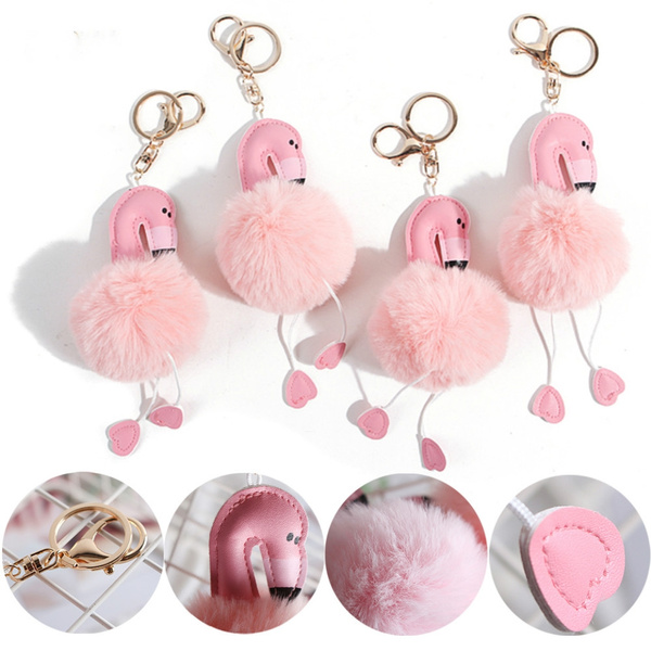 Wish Faux Rabbit Fur Ball Keychain