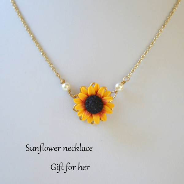 wish sunflower necklace