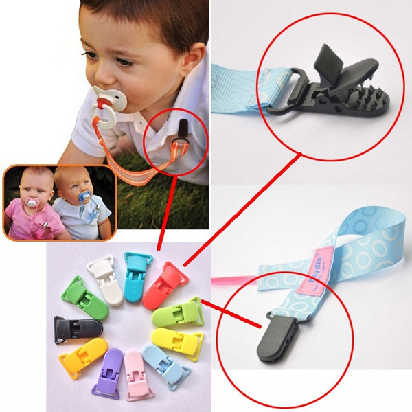 10Pcs Baby Plastic Pacifier Clip Holder Infant Dummy For 20mm Ribbon Toddler